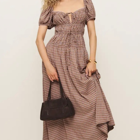 Reformation Rhett Dress in Audrie Check - Picture 4 of 10